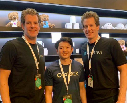 Gemini's Winklevoss brothers with CoolBitX CEO Michael Ou