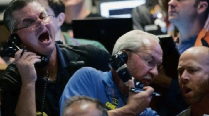 traders panicking Wall Street