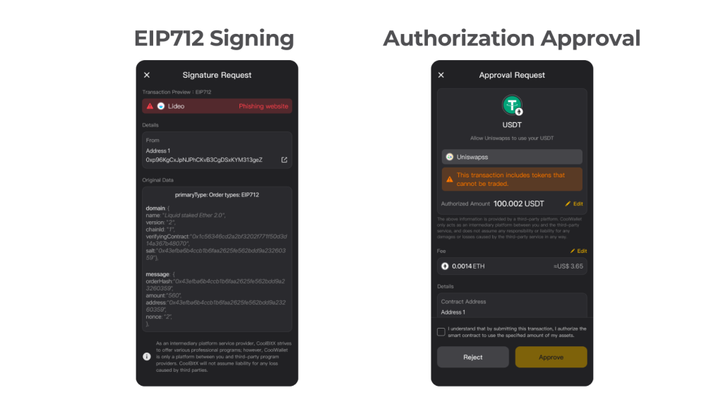 EIP712 Signing & Authorization Approval
